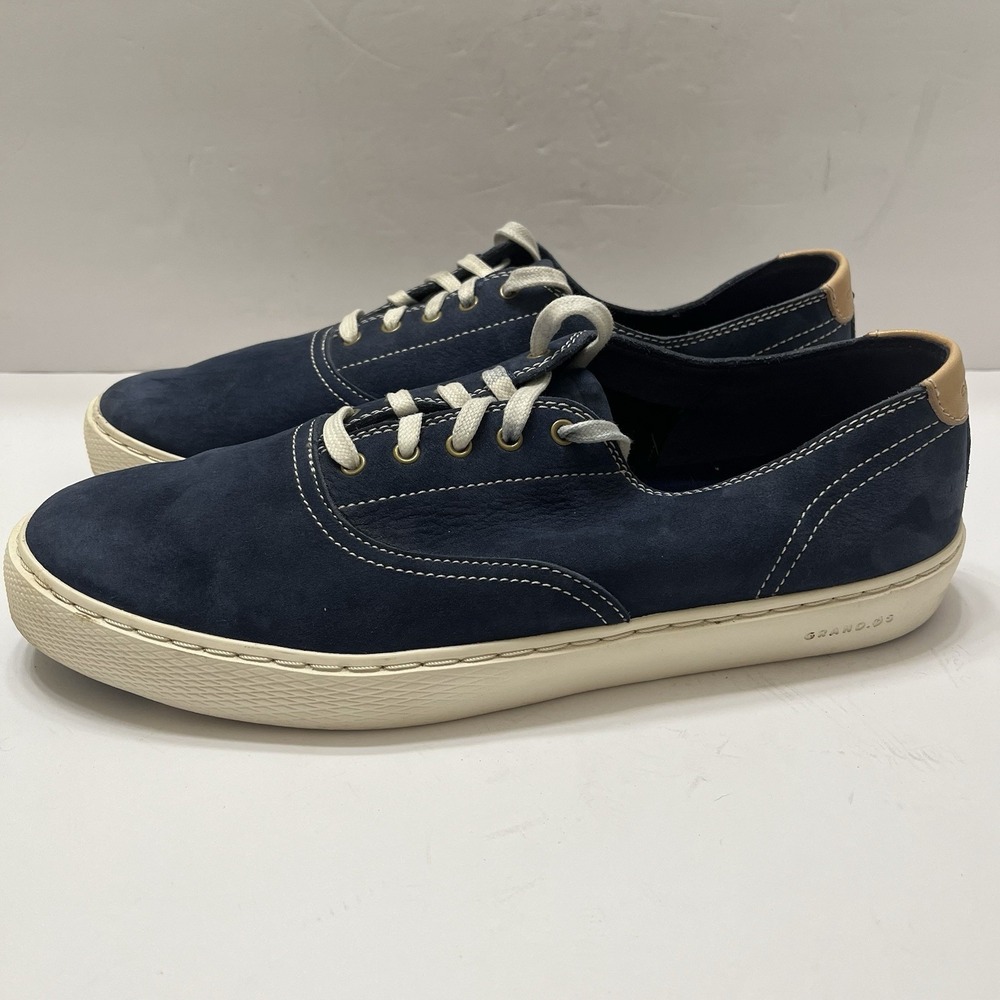 Cole Haan GrandPro Deck Low Top Sneakers Marine Blue Nubuck LaceUp Casual Men 10